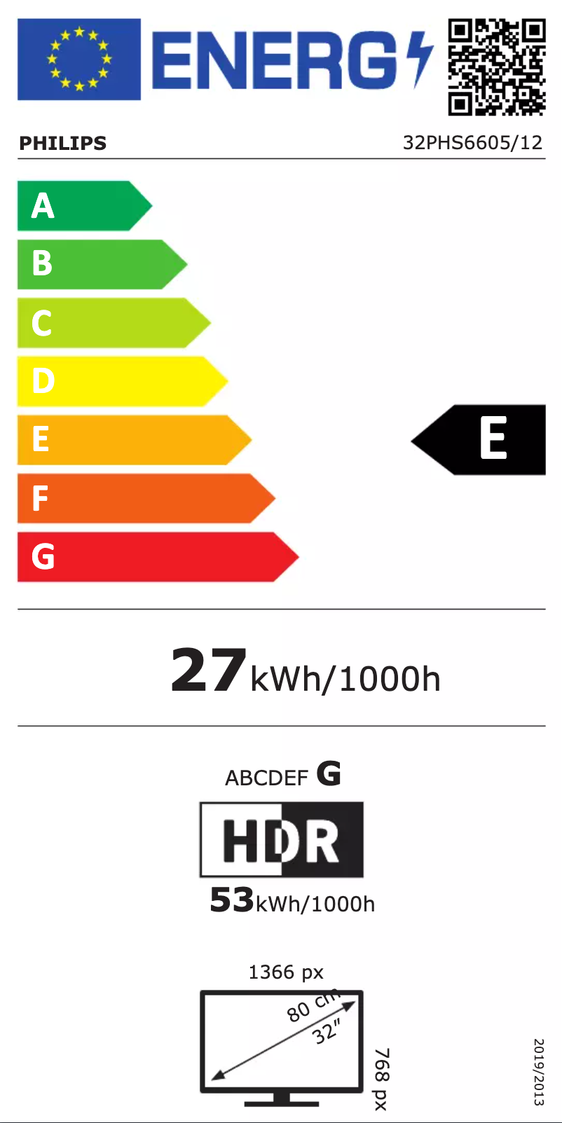 First page image of the manual for 32PHS6605