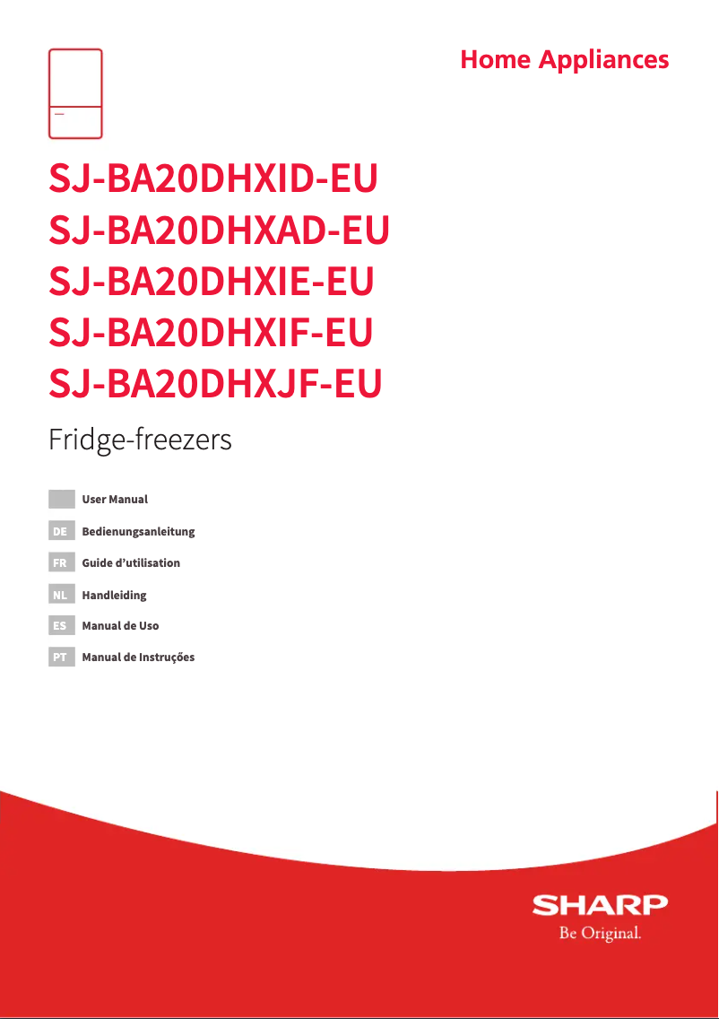 Page 1 de la notice Manuel utilisateur Sharp SJ-BA20DHXAD-EU
