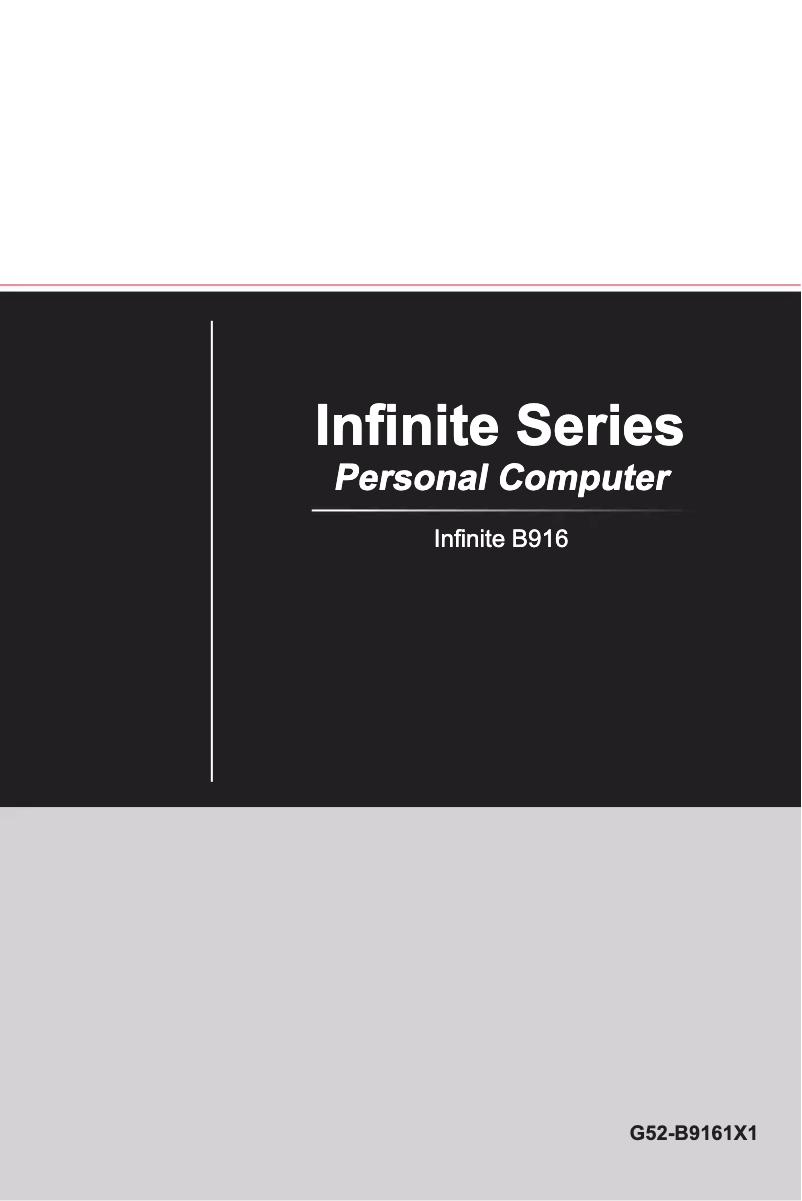 Image de la première page du manuel de l'appareil Infinite X Plus 9th