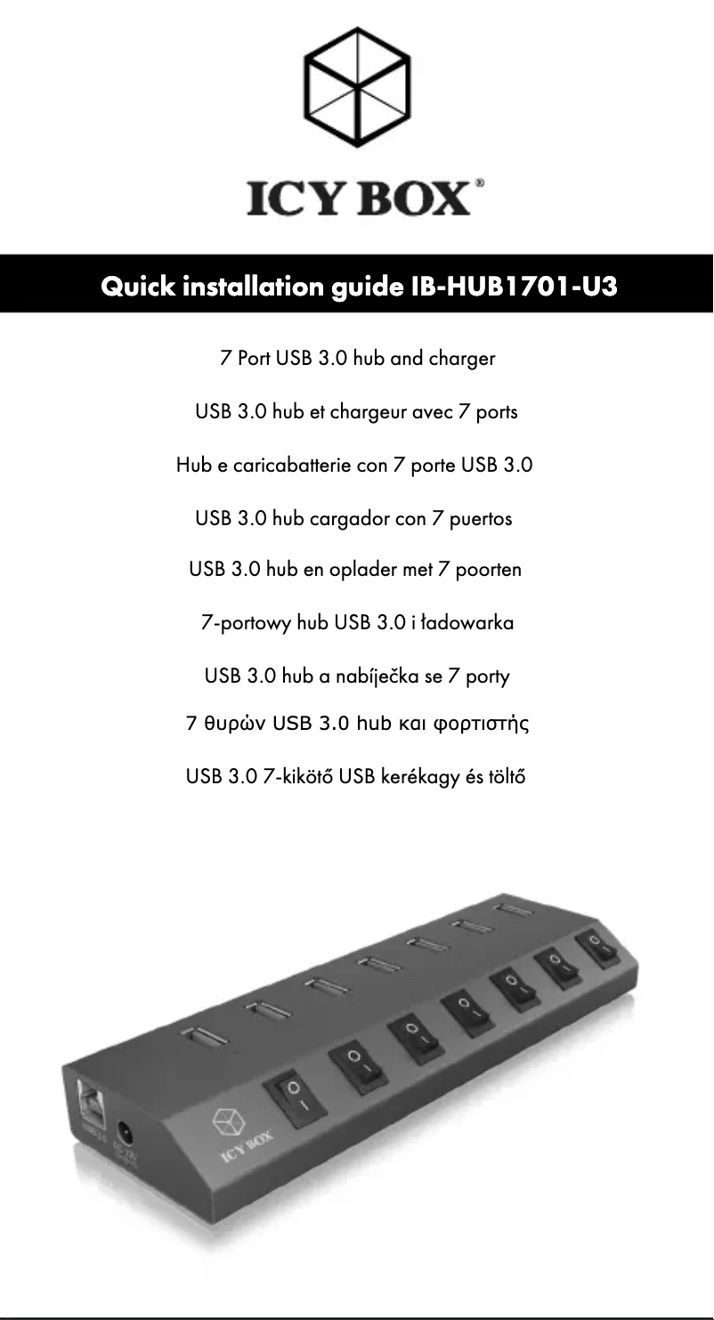 Página 1 del manual Manual de usuario Icy Box IB-HUB1701-U3