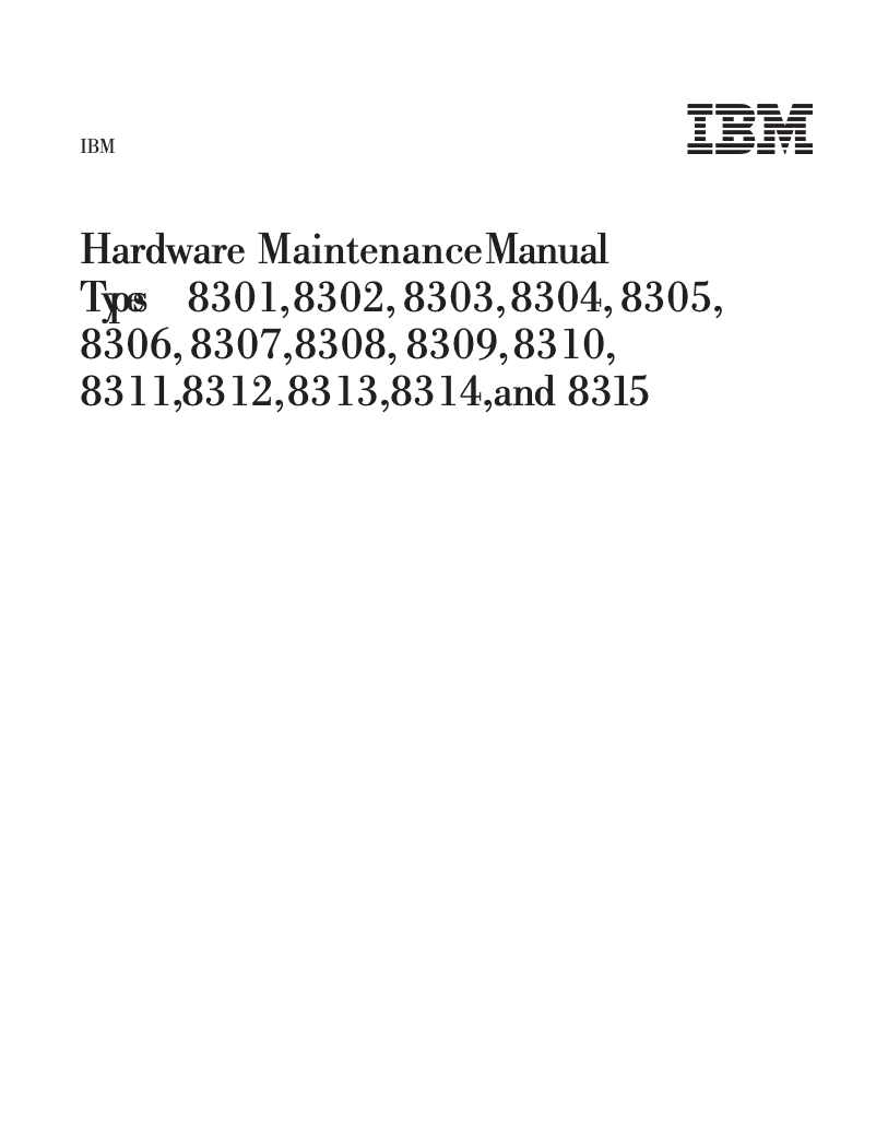 Page n°1 - Manuel utilisateur IBM 8303