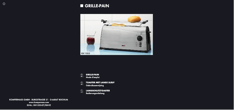 Page 1 de la notice Manuel utilisateur Bifinett KH 1553