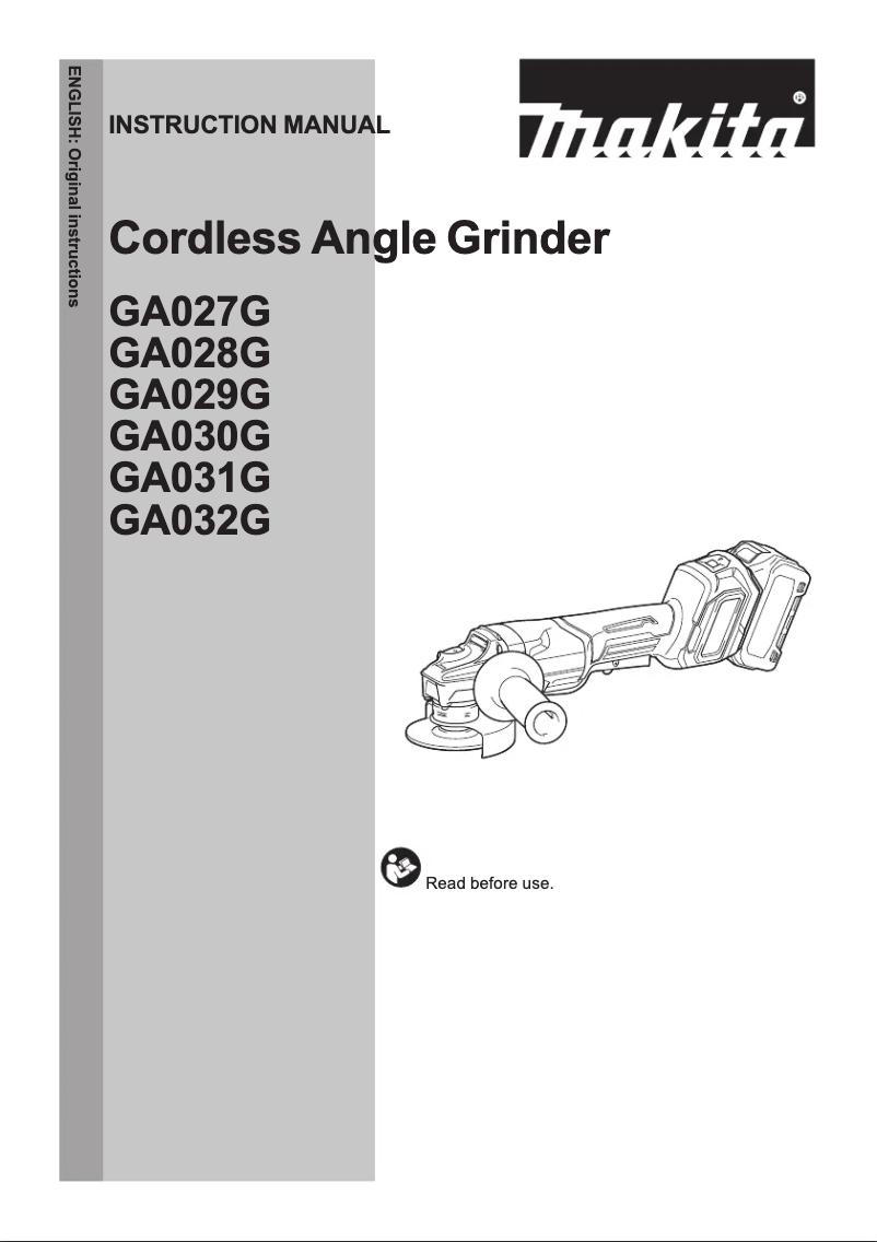 Page n°1 - Manuel utilisateur Makita GA029GD101
