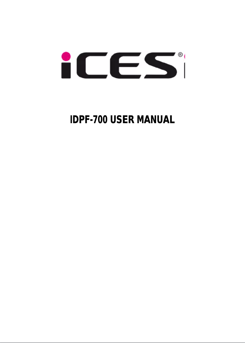 Página 1 del manual Manual de usuario Ices IDPF-700