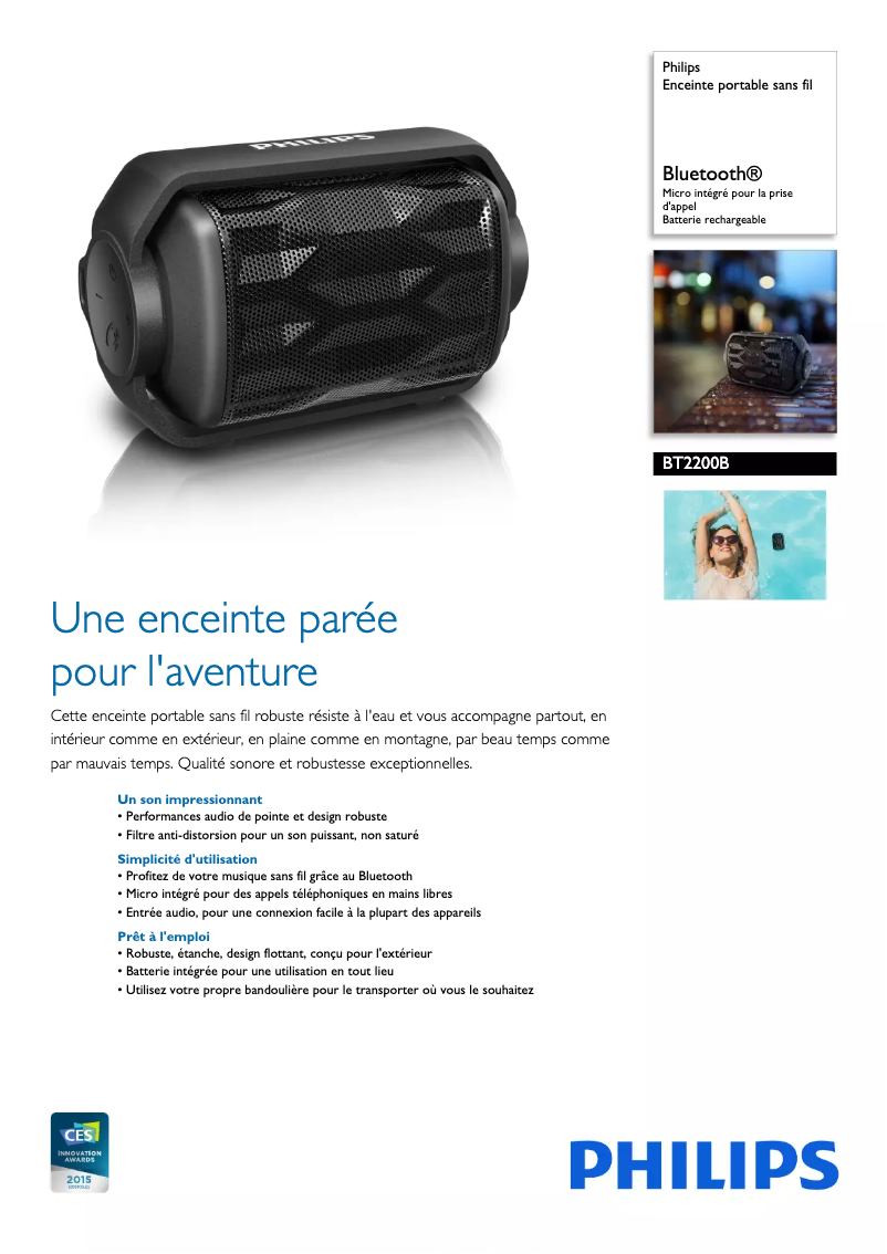Page n°1 - Fiche technique Philips BT2200B