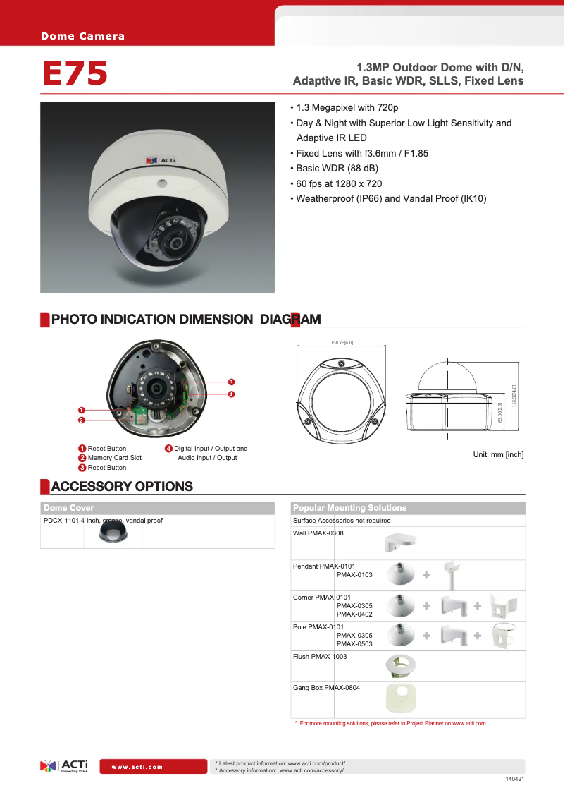 Image de la première page du manuel de l'appareil E75