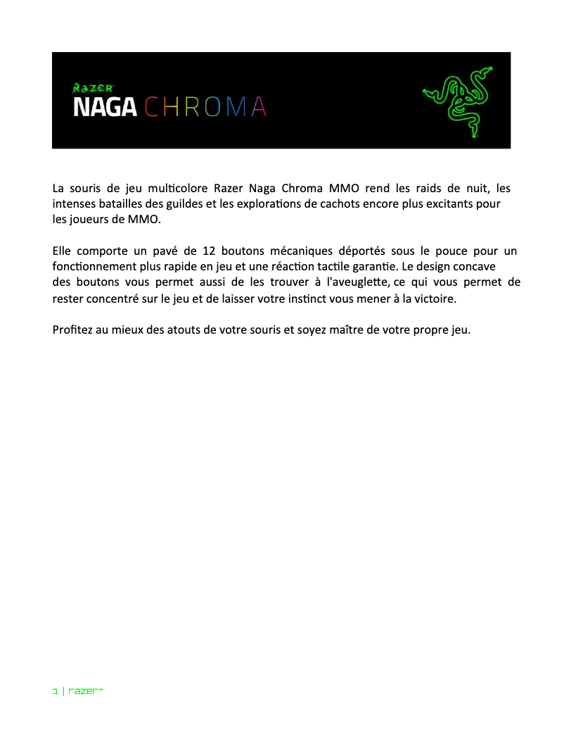 Image de la première page du manuel de l'appareil Naga Chroma