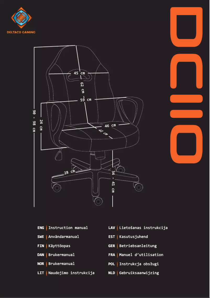 Page 1 de la notice Manuel utilisateur Deltaco Gaming DC110