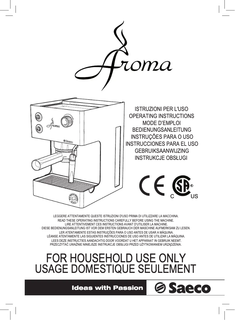 Página 1 del manual Manual de usuario Philips Saeco Aroma