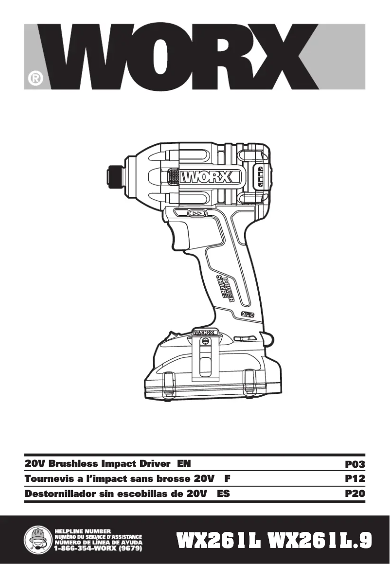 Page n°1 - Manuel utilisateur Worx WX261L