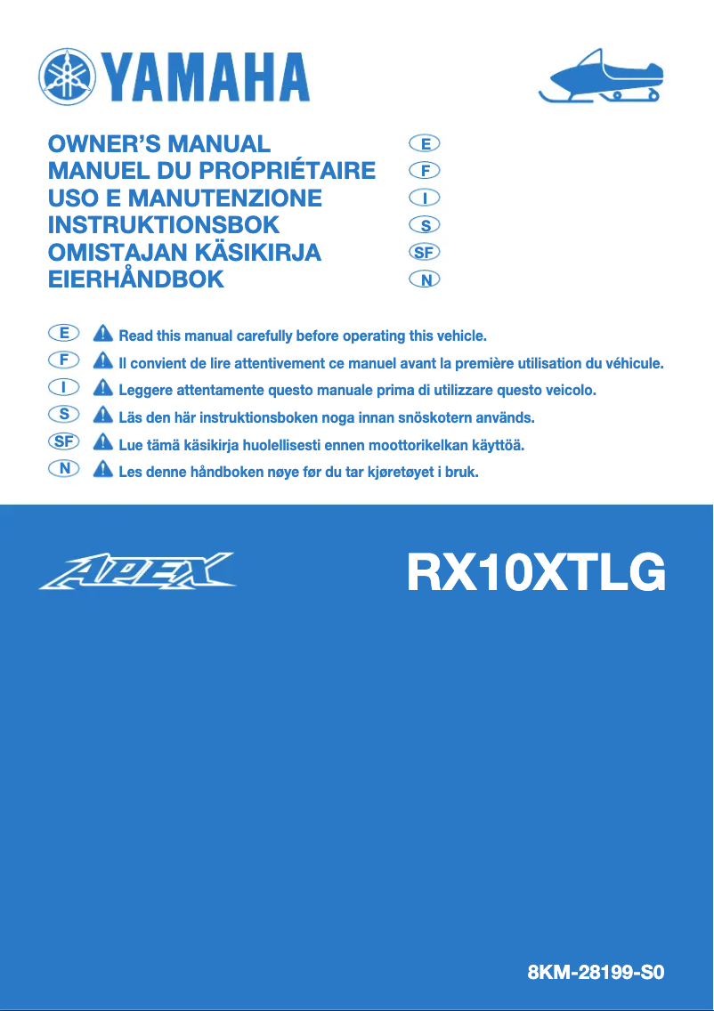 Page 1 de la notice Manuel utilisateur Yamaha APEX (2016)