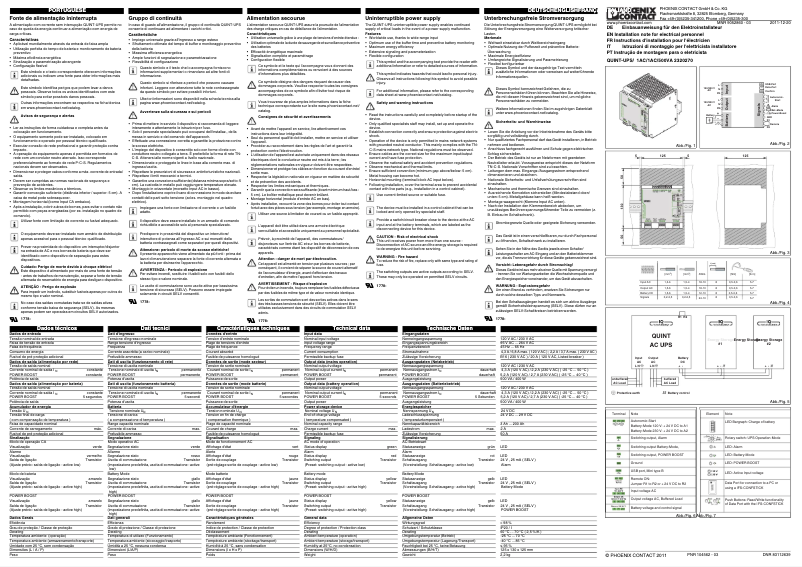 Page n°1 - Manuel utilisateur Phoenix Contact QUINT-UPS/ 1AC/1AC/500VA