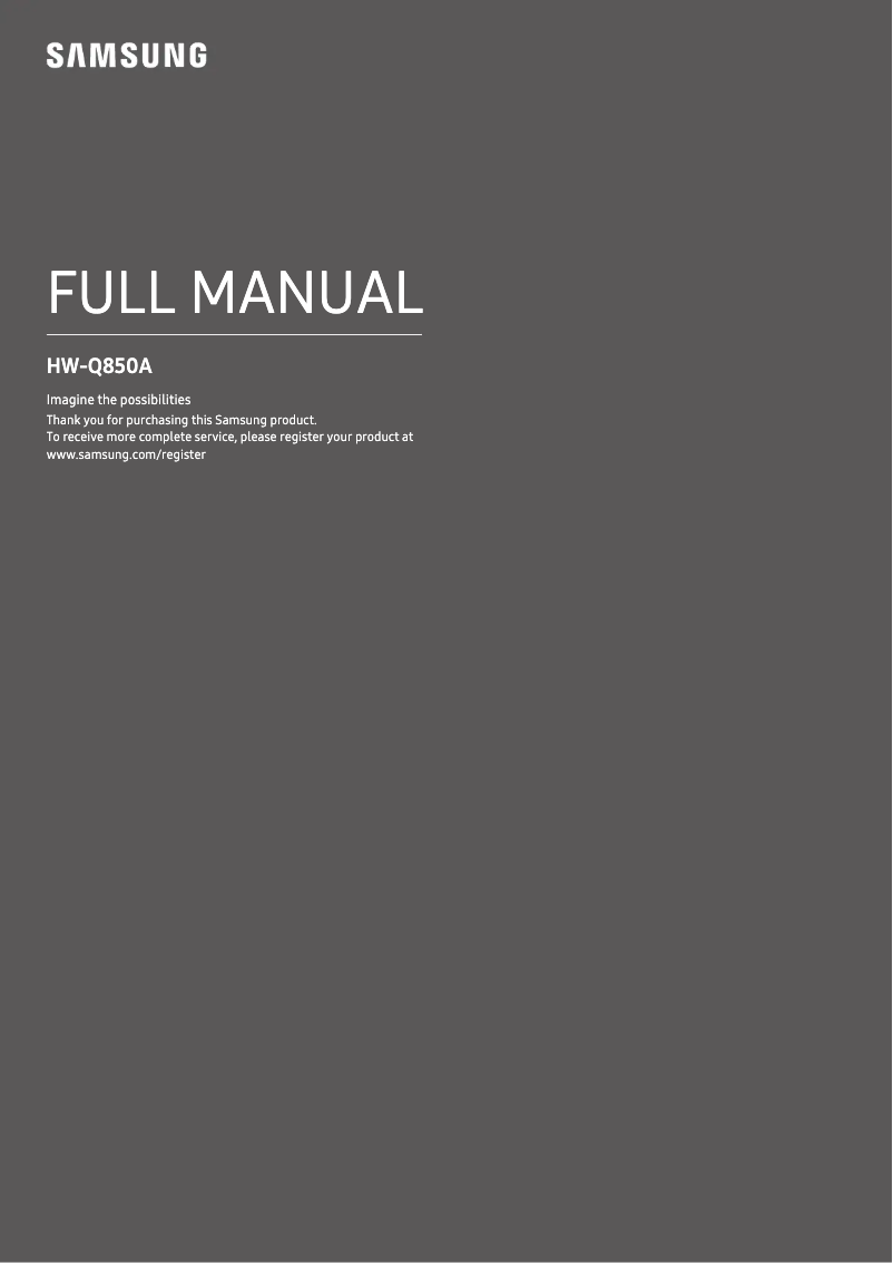 Image de la première page du manuel de l'appareil HW-Q850A