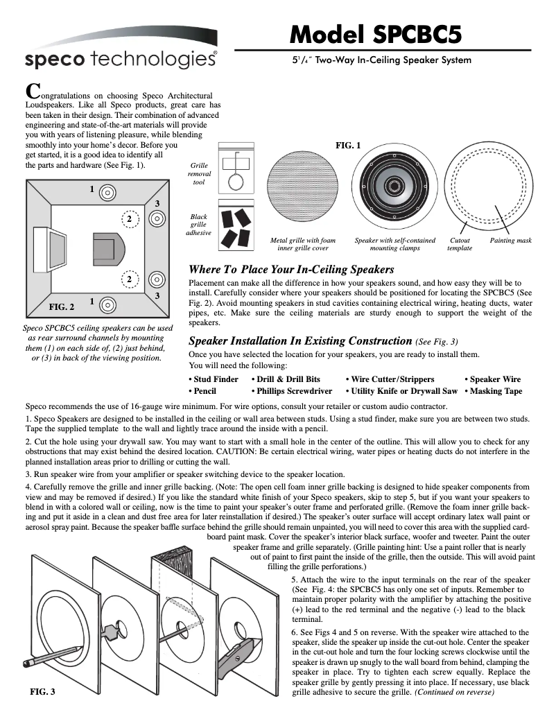 Image de la première page du manuel de l'appareil SPCBC5