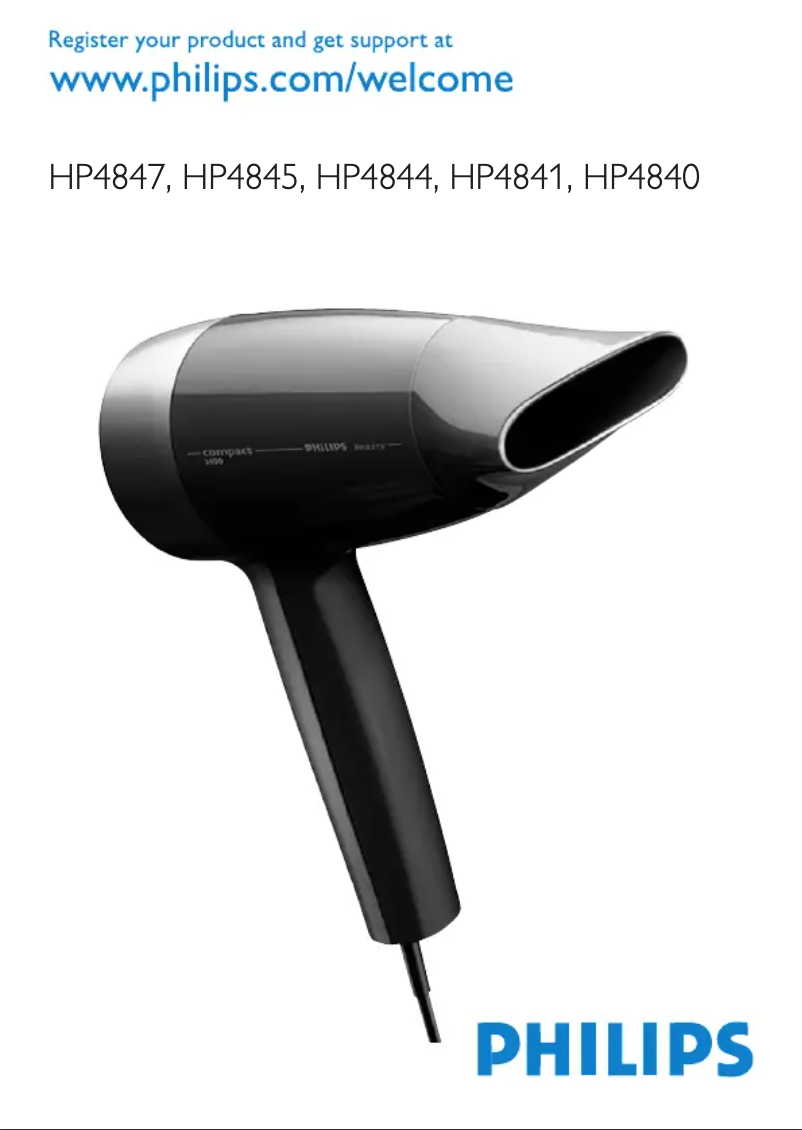 Page 1 de la notice Manuel utilisateur Philips Compact HP4840