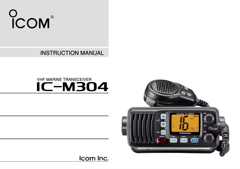 Page n°1 - Manuel utilisateur ICOM ICM304