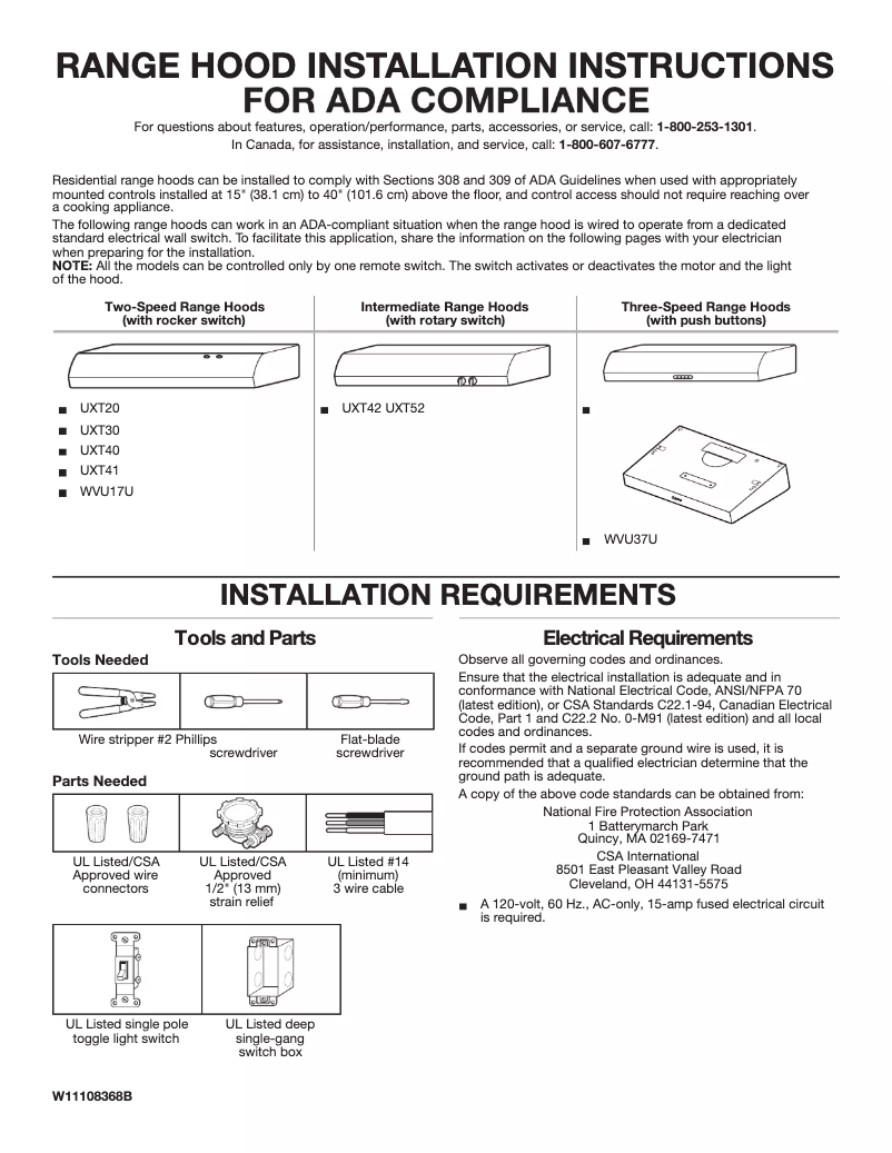 Page n°1 - Guide d'installation KitchenAid UXT4130ADS