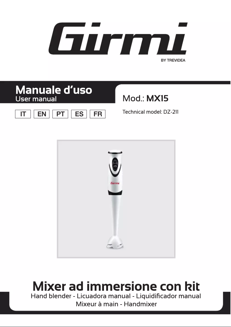 Page n°1 - Manuel utilisateur Girmi MX15