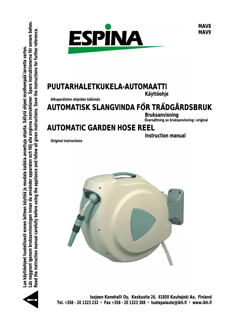 Image de la première page du manuel de l'appareil MAV8