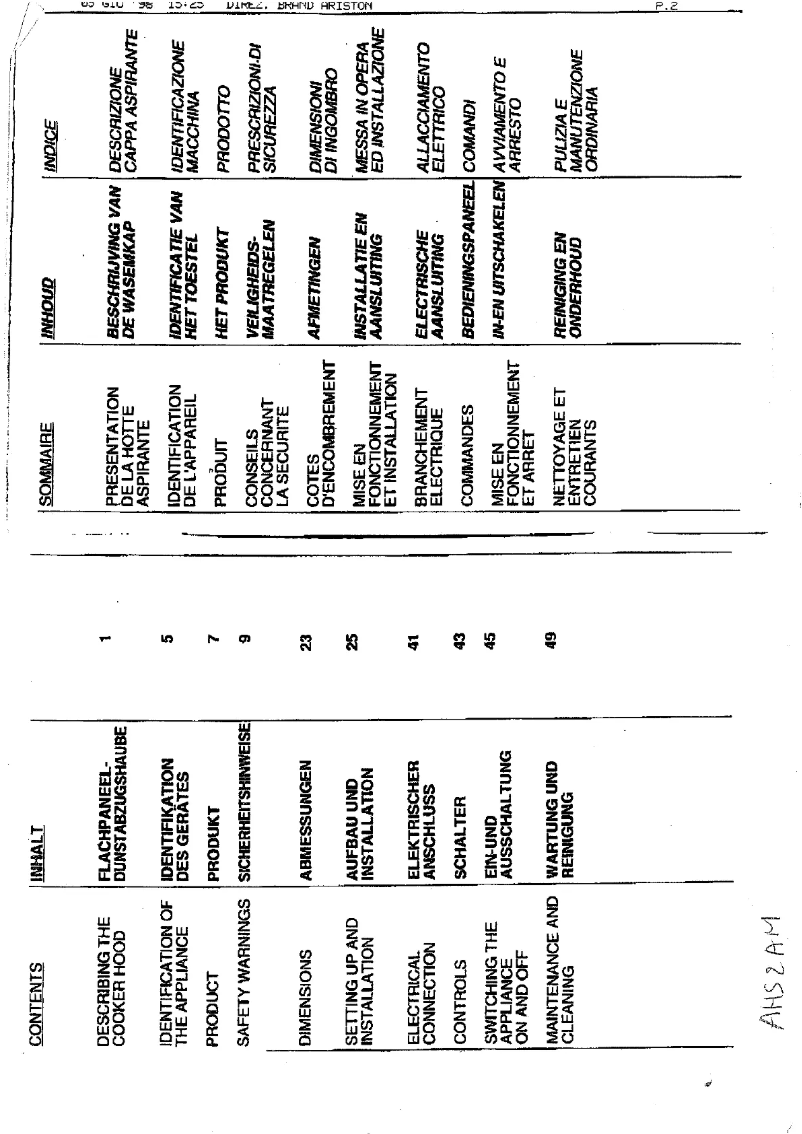 Image de la première page du manuel de l'appareil AHS