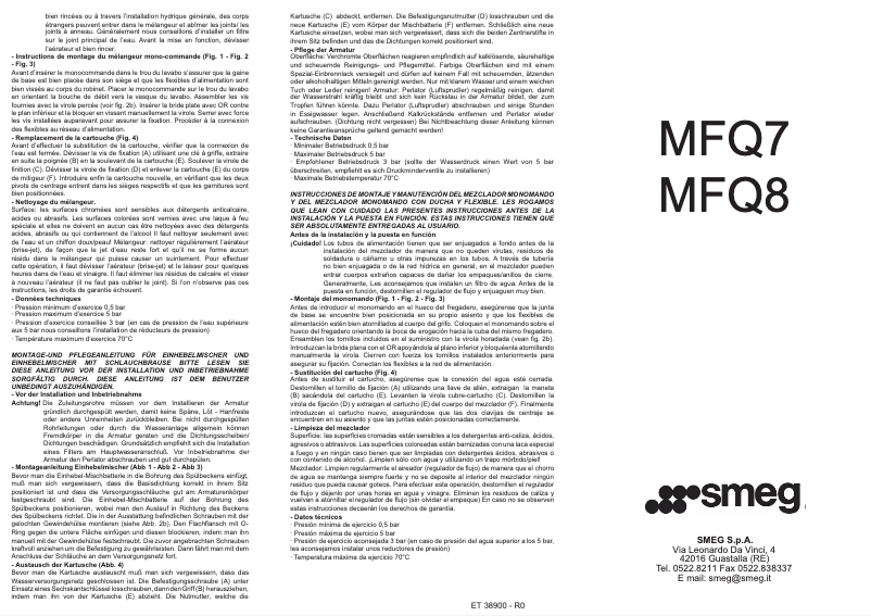 Page n°1 - Manuel utilisateur Smeg MFQ8-CR