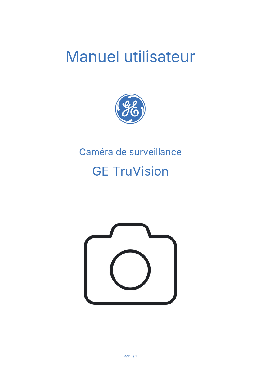 Image de la première page du manuel de l'appareil TruVision