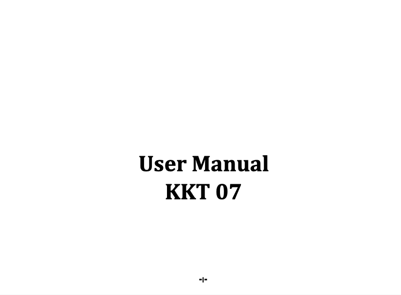 Page n°1 - Manuel utilisateur Lava KKT 07