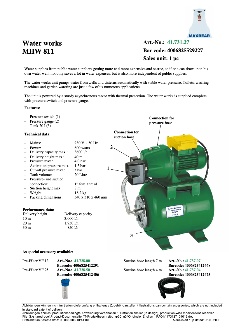 Image de la première page du manuel de l'appareil HWH 811