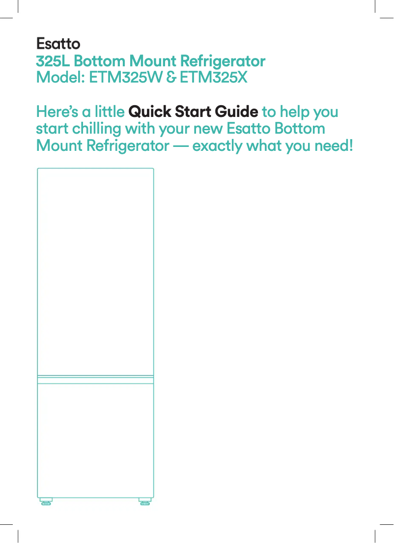 Page 1 de la notice Guide de démarrage rapide Esatto EBM325W