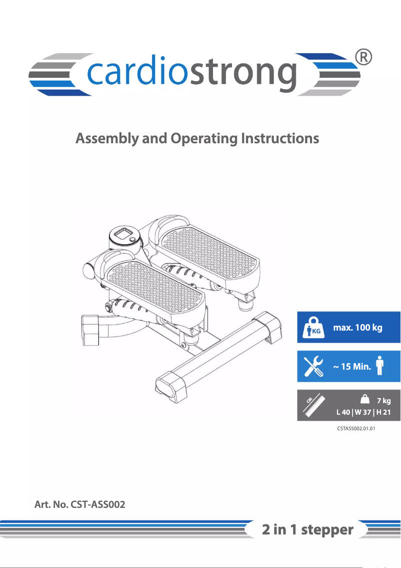 Página 1 del manual Manual de usuario Cardiostrong 2 in 1 Stepper