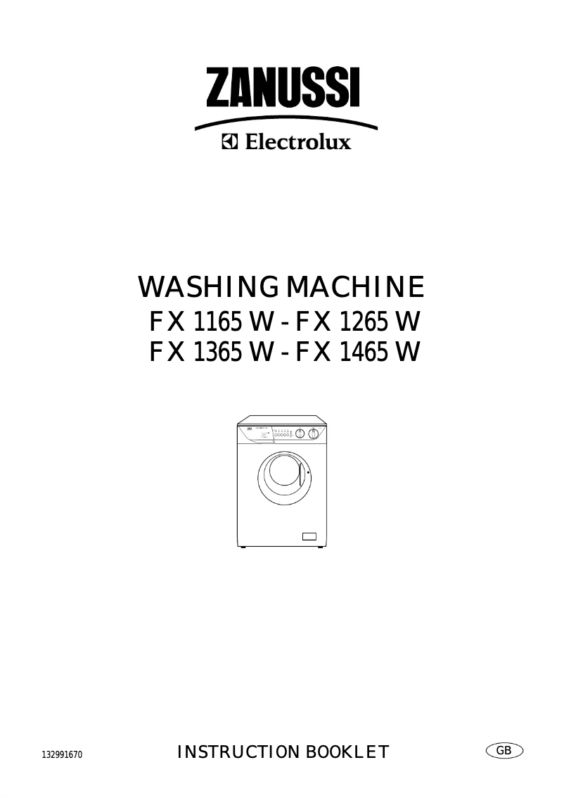 Page n°1 - Manuel utilisateur Zanussi-Electrolux FX 1265 W