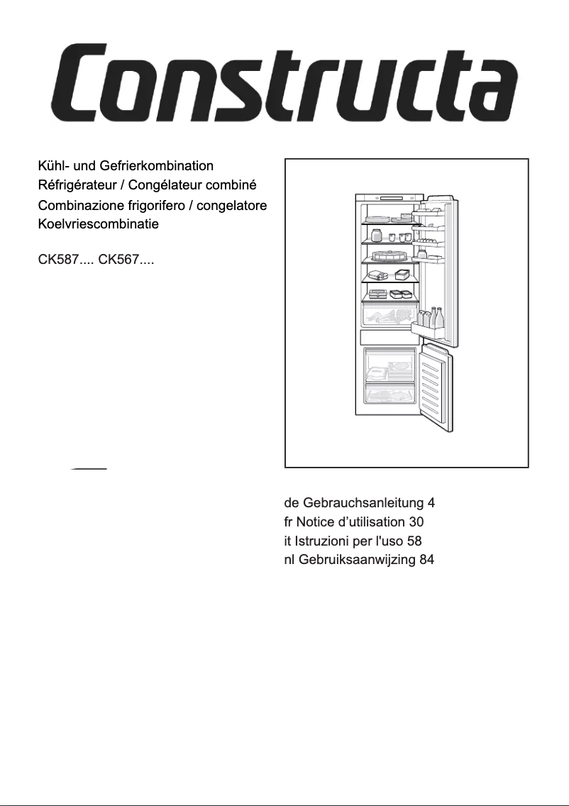 Page n°1 - Manuel utilisateur Constructa CK567VSF0