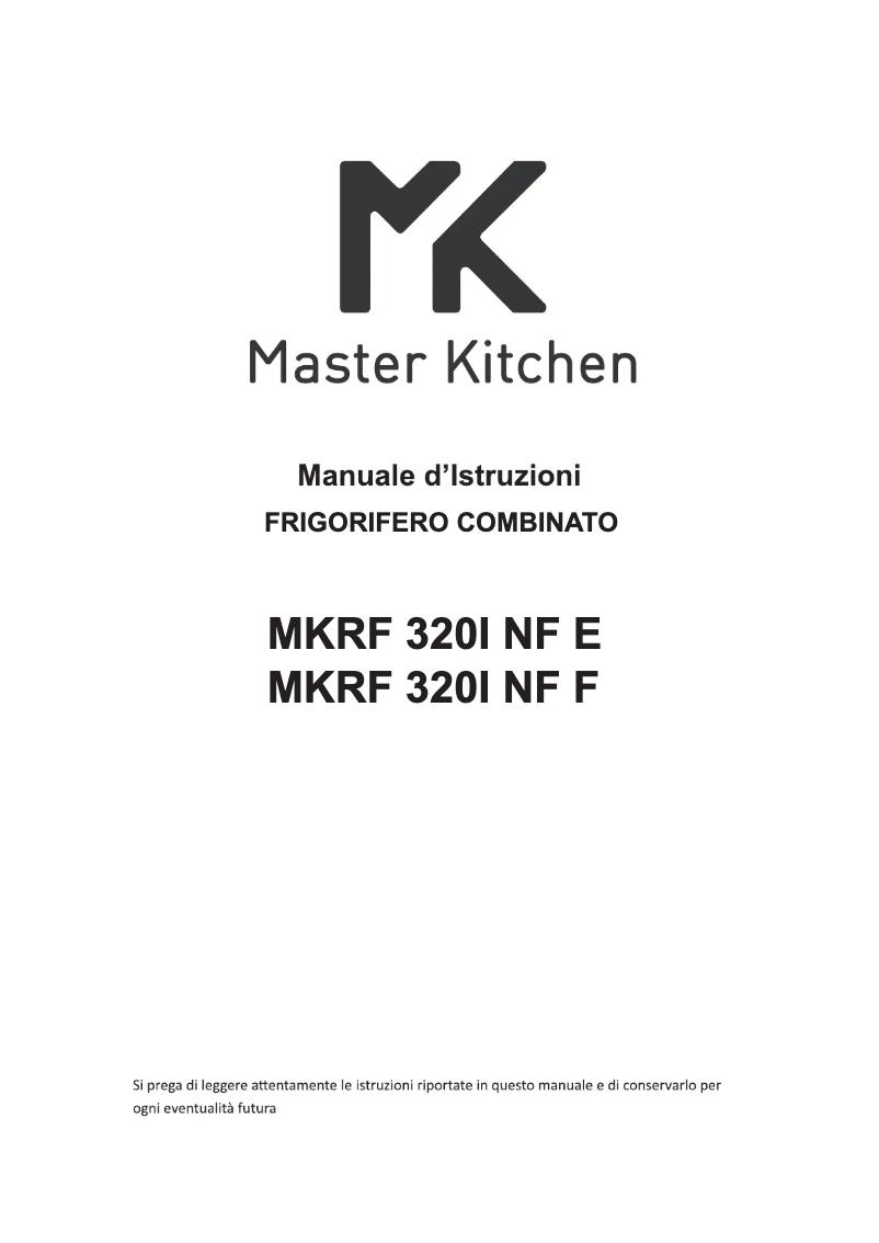 Page 1 de la notice Manuel utilisateur Master Kitchen MKRF 320I NF F