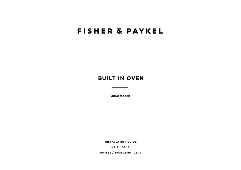 Page n°1 - Guide d'installation Fisher & Paykel OB60BCEX4