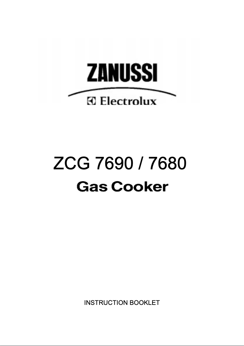 Image de la première page du manuel de l'appareil ZCG7680WN
