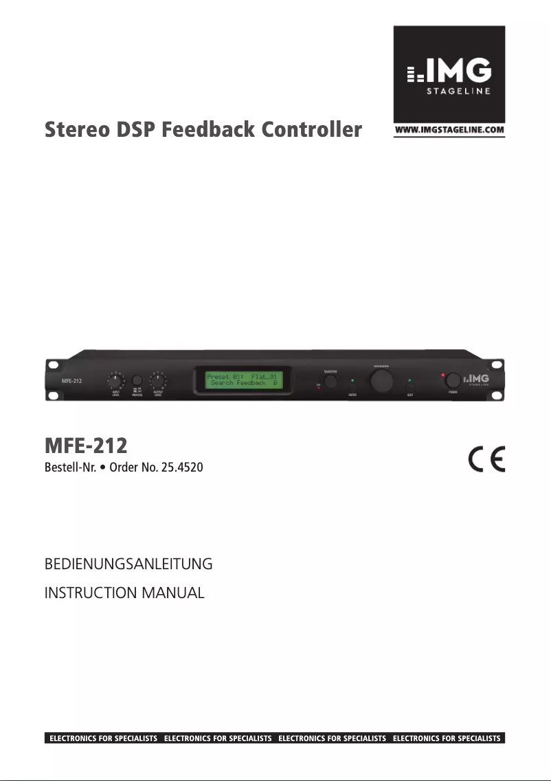 Page n°1 - Manuel utilisateur IMG Stageline MFE-212