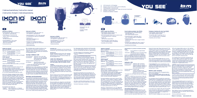 Imagen de la primera página del manual del dispositivo IXON IQ Speed