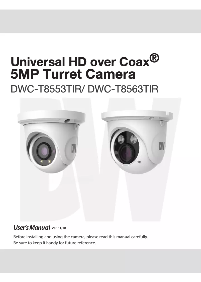 Page n°1 - Manuel utilisateur Digital Watchdog Universal HD over Coax DWC-T8563TIR