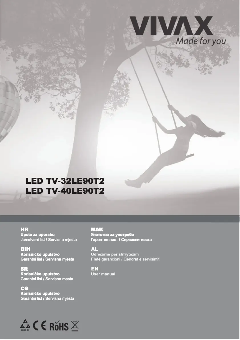 Page n°1 - Manuel utilisateur Vivax TV-32LE90T2