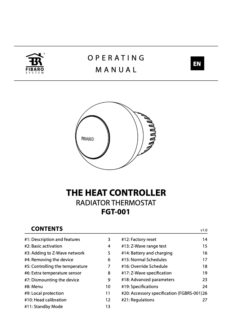 Page n°1 - Manuel utilisateur Fibaro FGBRS-001
