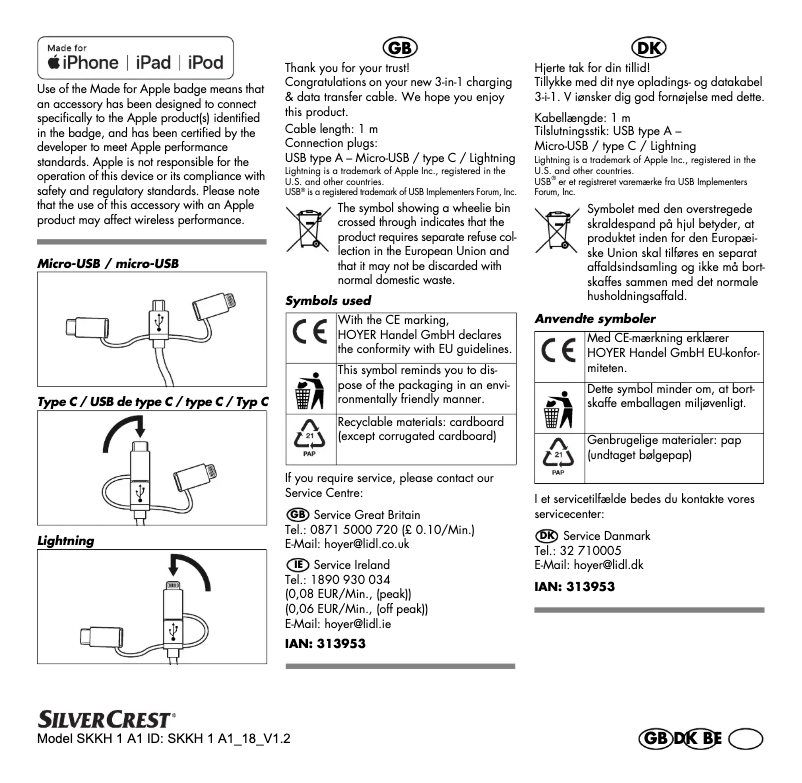 Image de la première page du manuel de l'appareil SKKH 1 A1
