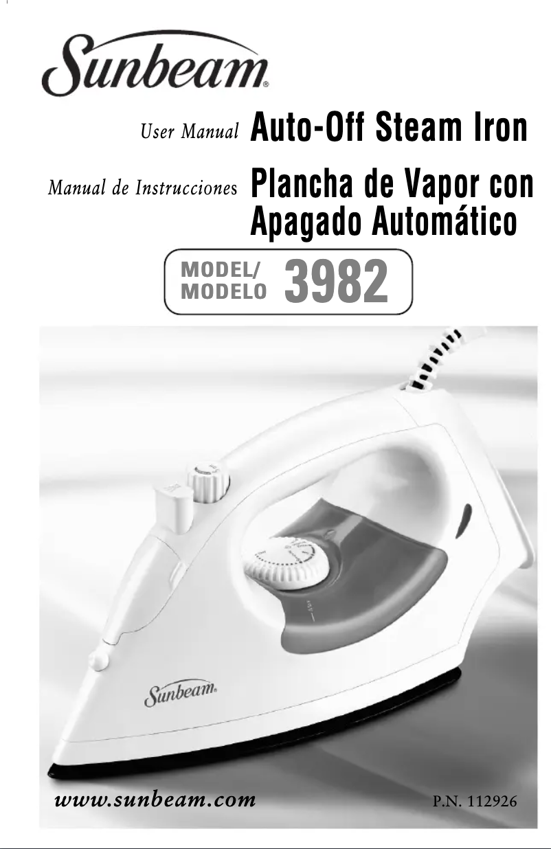 Page 1 de la notice Manuel utilisateur Sunbeam 3982