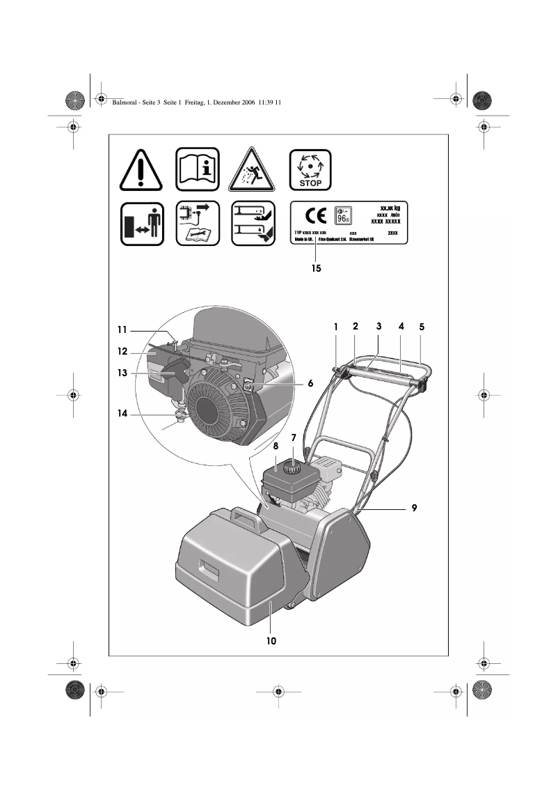 Page 1 de la notice Manuel utilisateur Atco Balmoral 17 SK