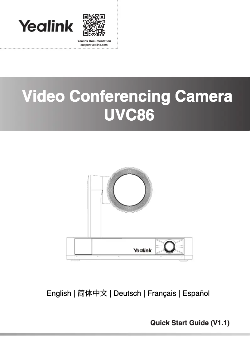 Page 1 de la notice Guide de démarrage rapide Yealink UVC34