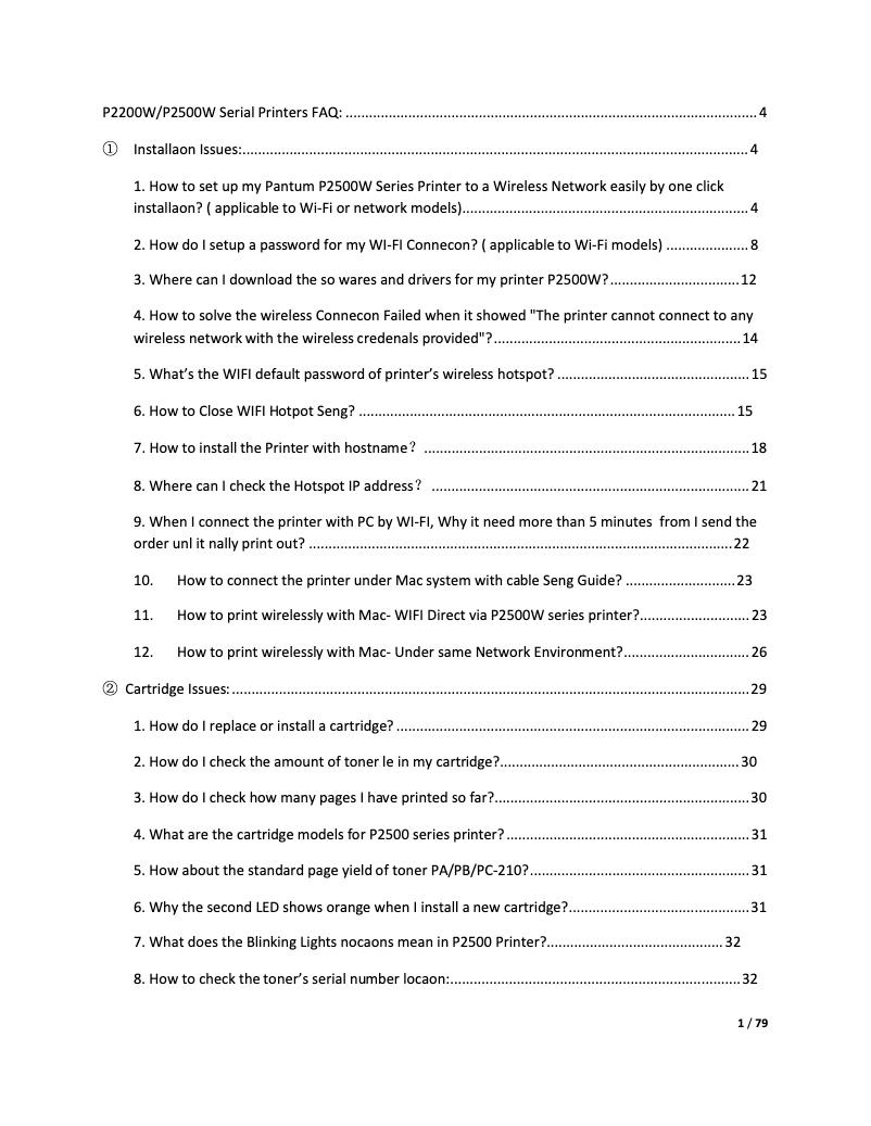 Page n°1 - FAQ Pantum P2506W