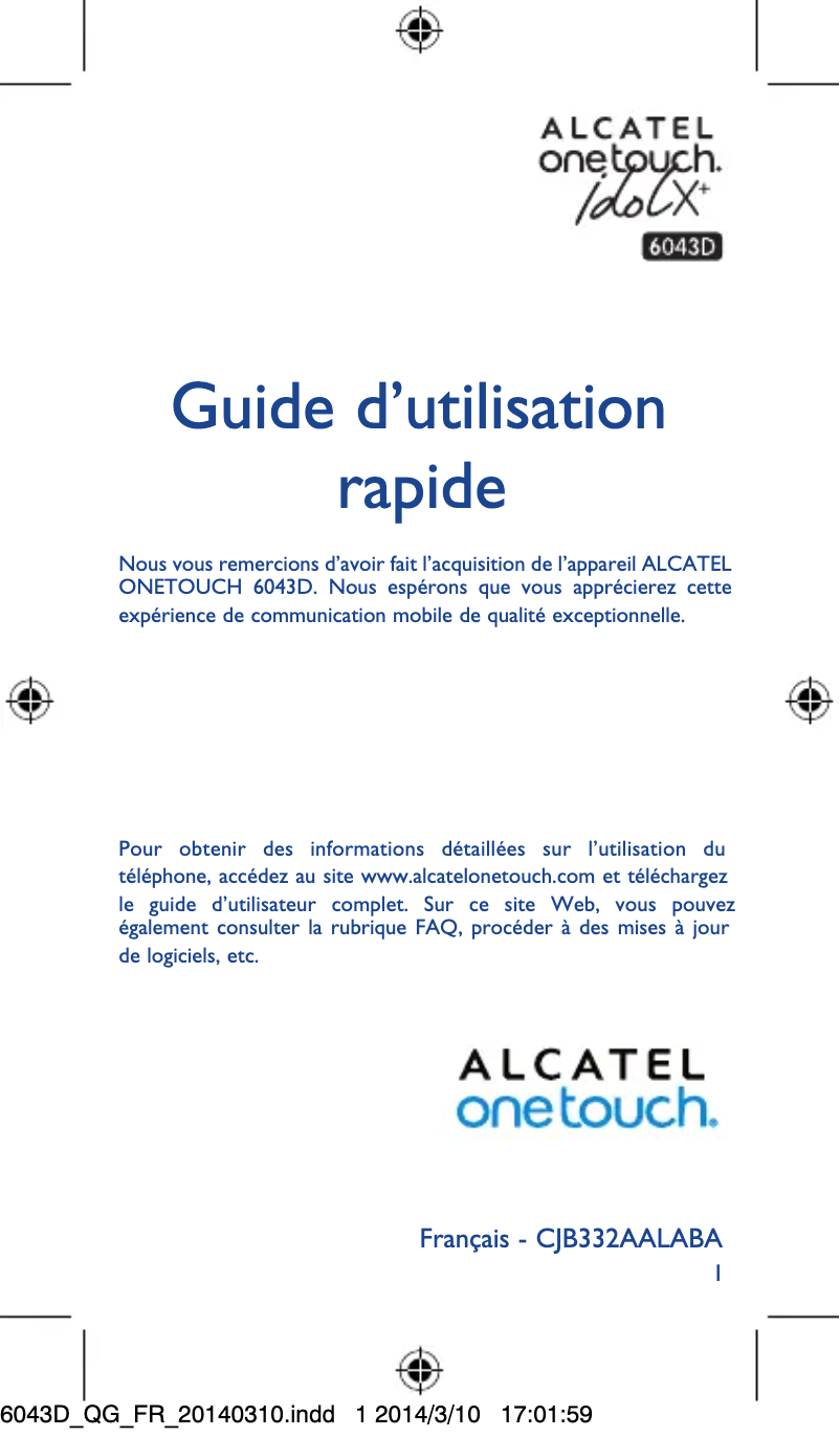 Page n°1 - Manuel utilisateur Alcatel One Touch Idol X