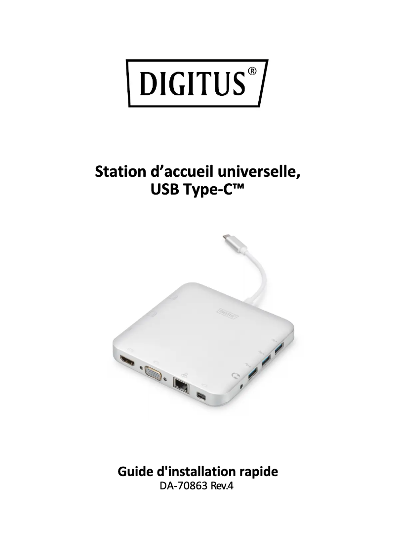 Page 1 de la notice Manuel utilisateur Digitus DA-70863