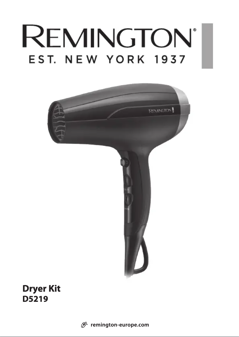 Page 1 de la notice Manuel utilisateur Remington Dryer Kit D5219