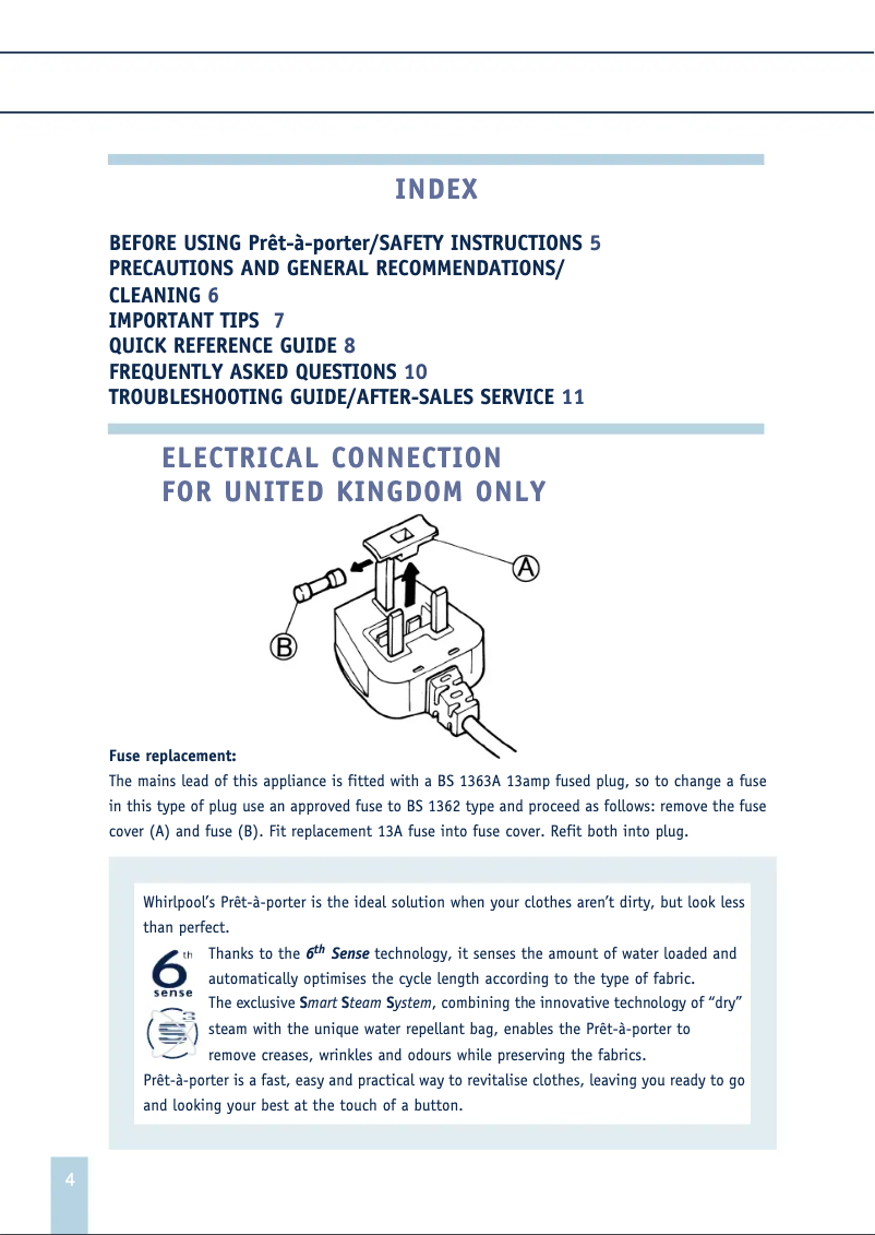 Page 1 de la notice Manuel utilisateur Whirlpool AWR 213