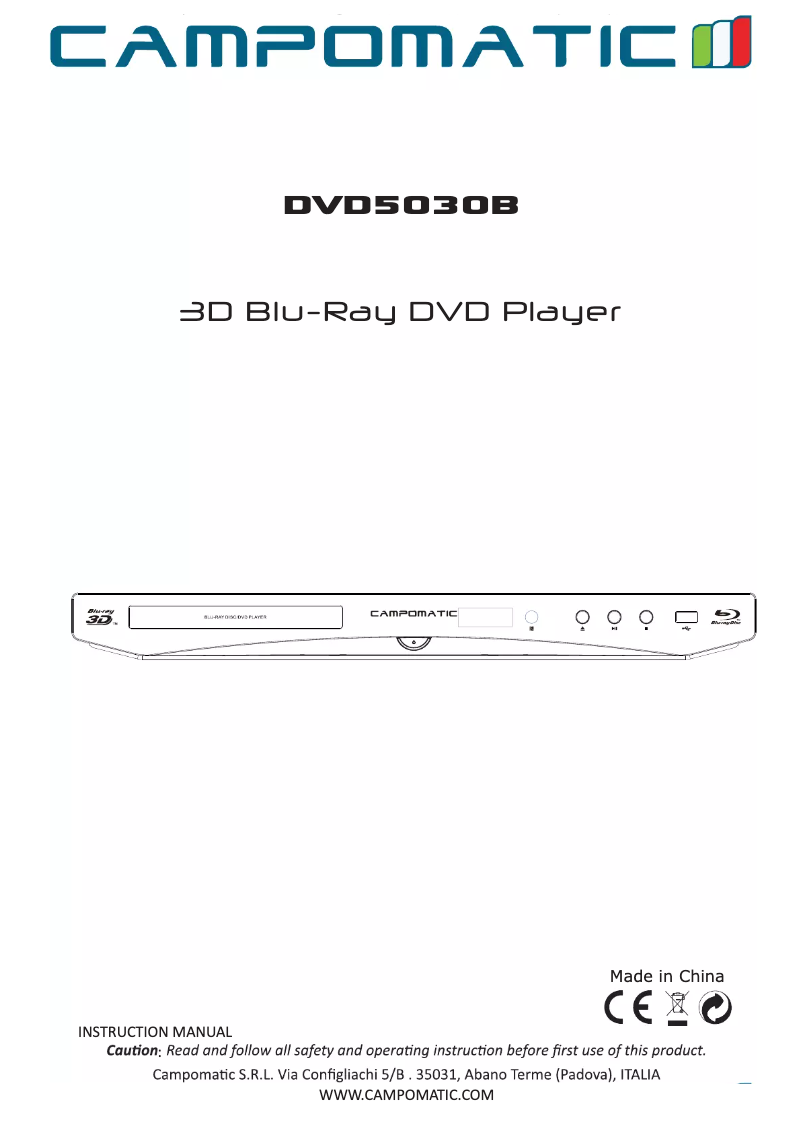 Image de la première page du manuel de l'appareil DVD5030B